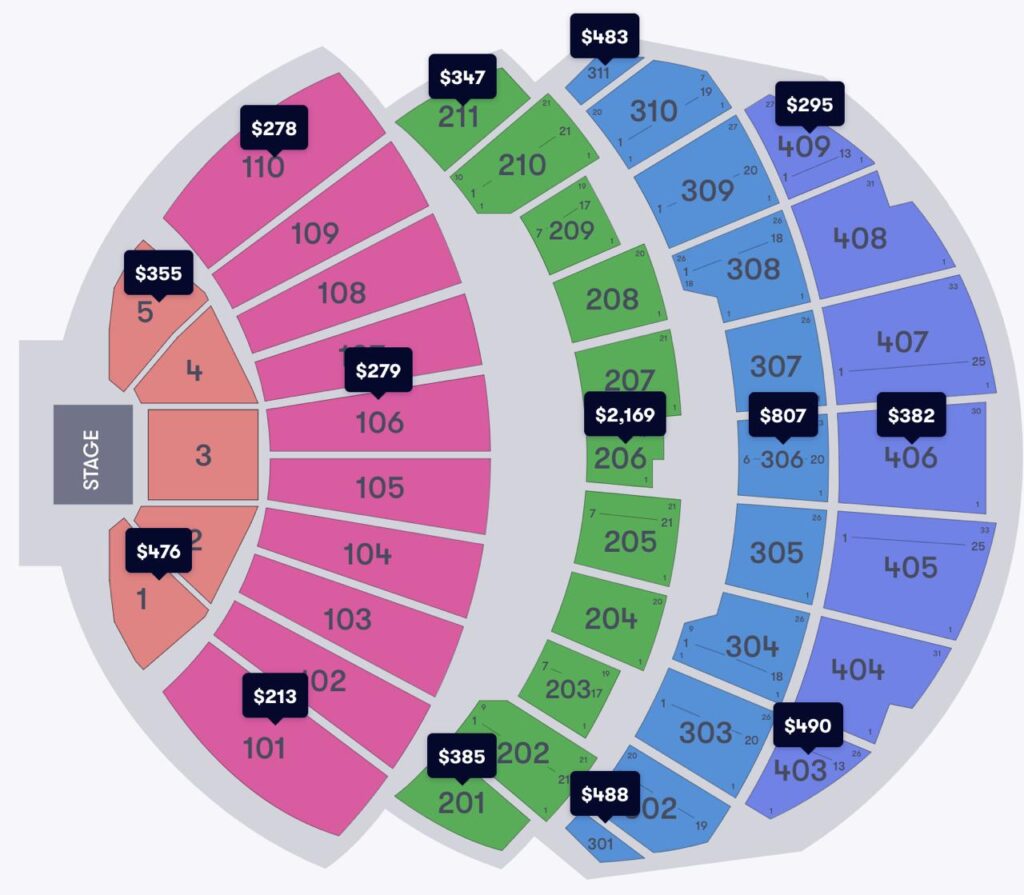 eagles sphere las vegas seating chart